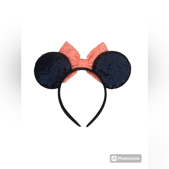 Black and Orange Minnie Mouse Ears Headband - Picture 3 of 3